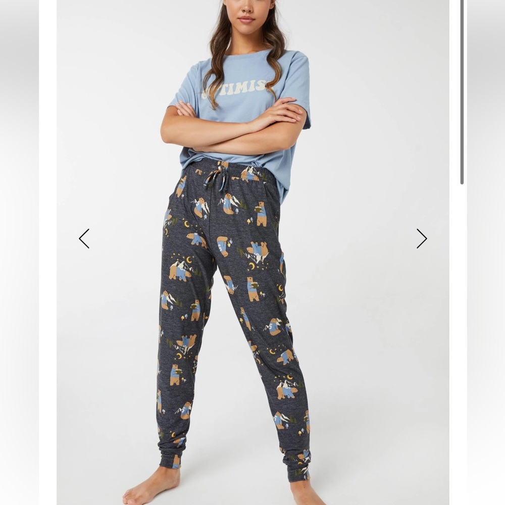 Ardene Rose + Vine Printed Super Soft Lounge Joggers Pajama Pants Bears